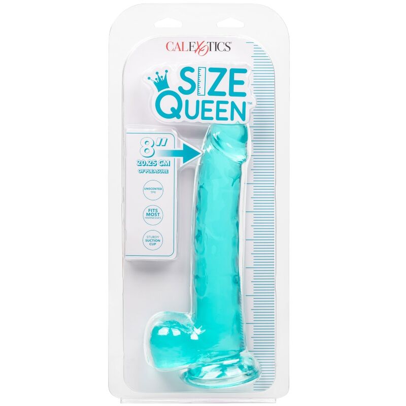 CALEXOTICS - STØRRELSE QUEEN DILDO BLÅ 20,3 CM