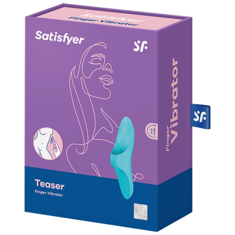 SATISFYER - TEASER FINGERVIBRATOR BLÅ LYS