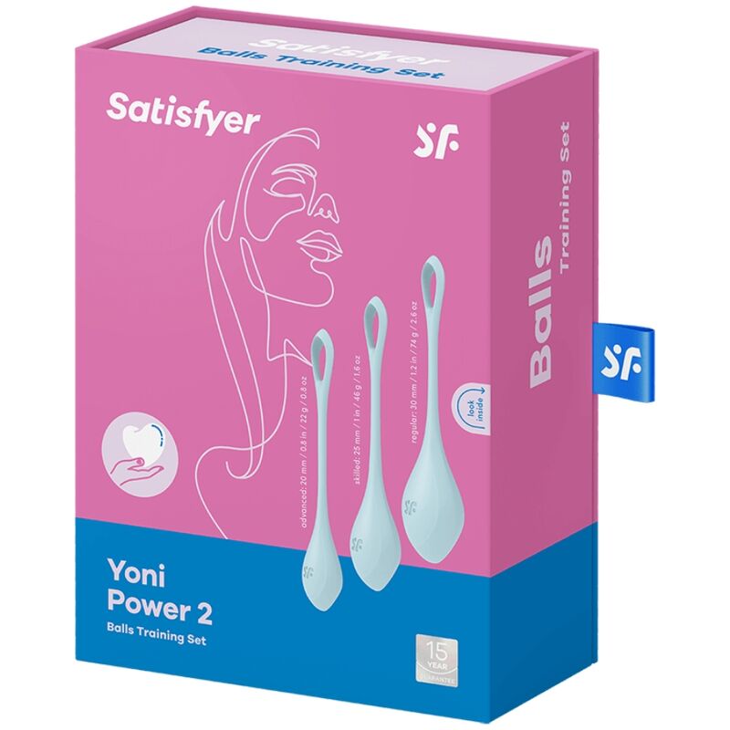 SATISFYER - YONI POWER 2 TRENINGSSETT BLÅTT