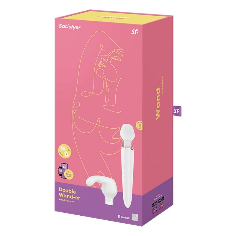 SATISFYER - DOUBLE WANDER APP HVIT
