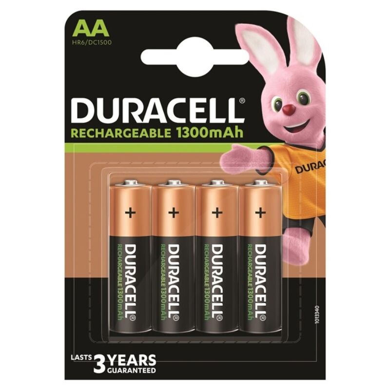 DURACELL - OPPLADBART BATTERI HR6 AA 1300mAh 4 ENHETER