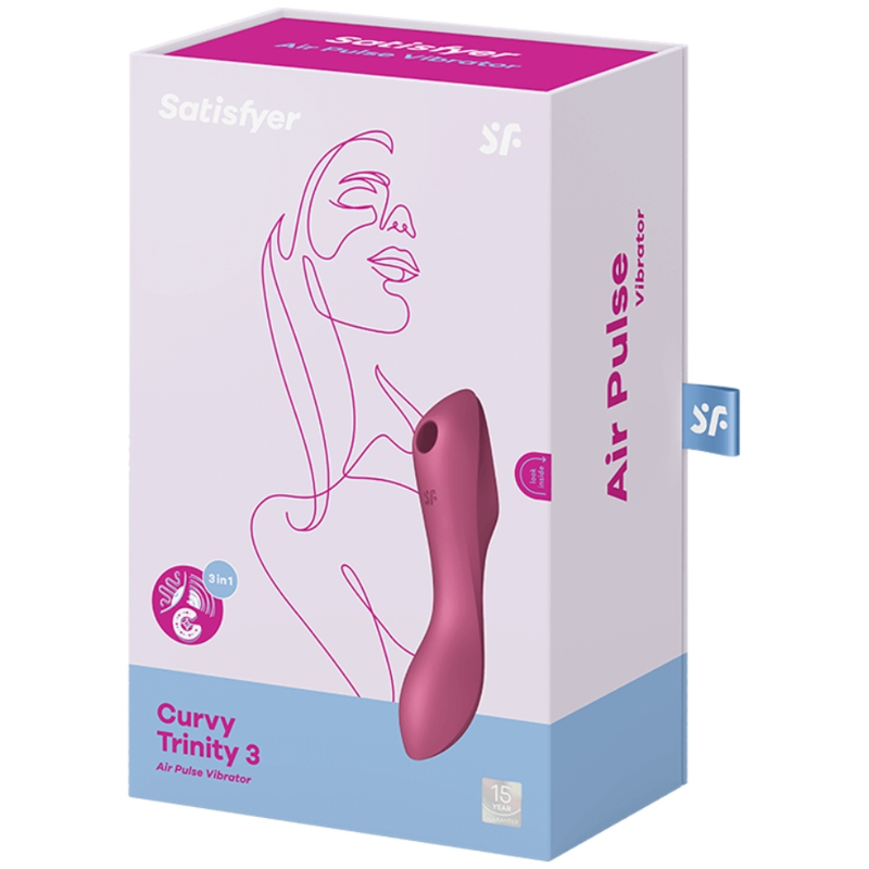 SATISFYER - CURVY TRINITY 3 AIR PULSE VIBRATOR RØD
