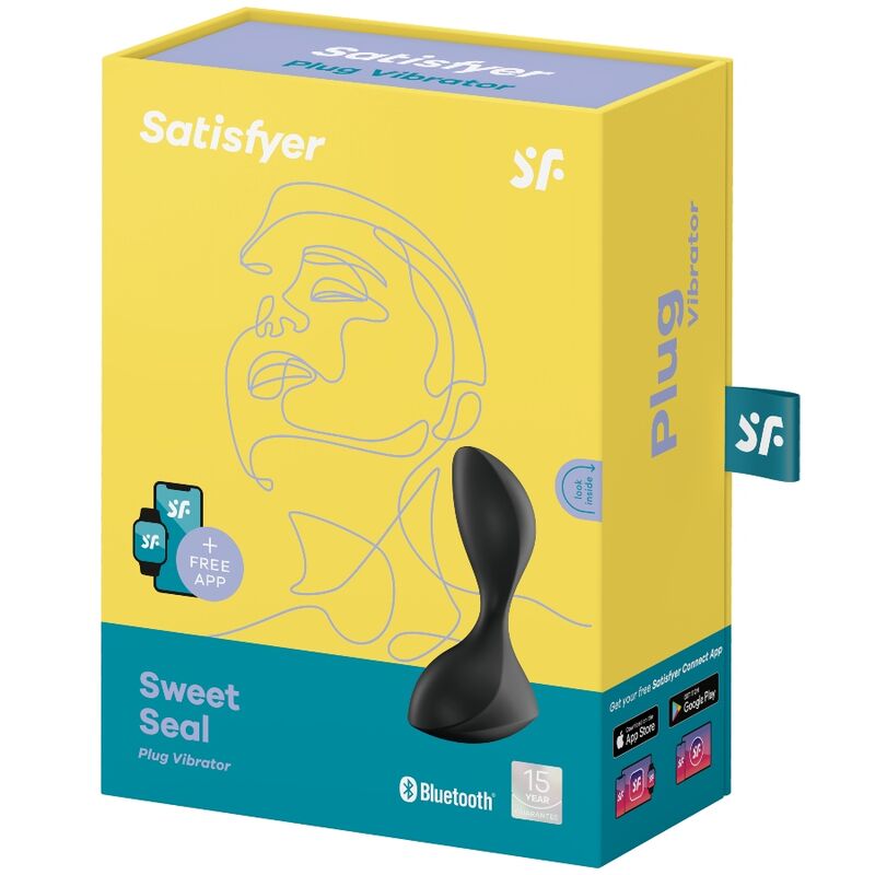 SATISFYER - SWEET SEAL VIBRERINGSPLUGG APP SVART