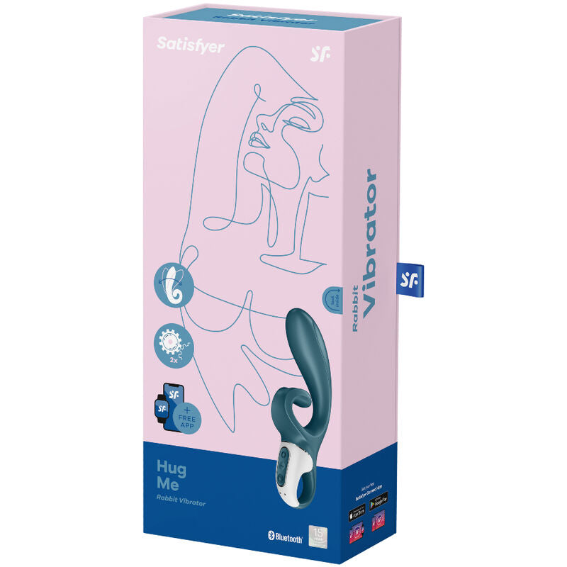 SATISFYER - HUG ME KANINVIBRATOR APP BLÅ