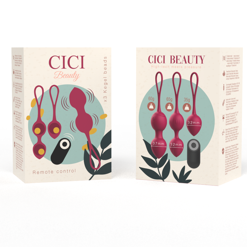 CICI BEAUTY - PREMIUM SILIKON 3 VIBRERENDE KEGELPERLER FJERNKONTROLL