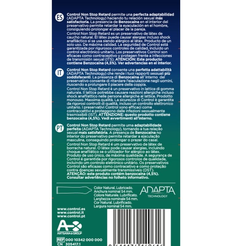 KONTROLL - NON STOP RETARD-KONDOMER 12 ENHETER