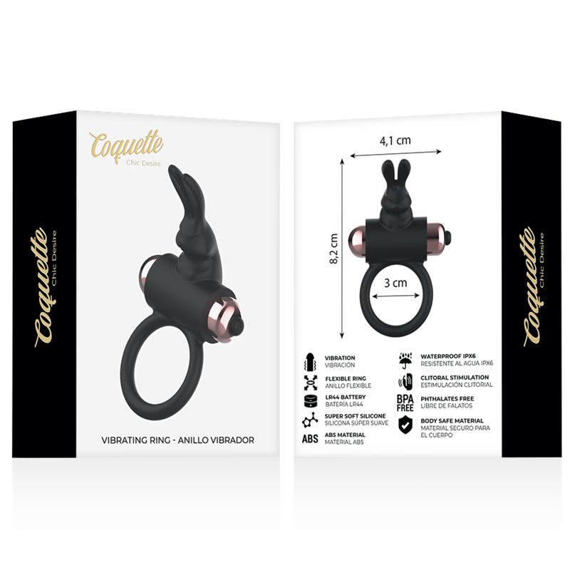 COQUETTE CHIC DESIRE - KUGRING MED VIBRATOR SVART/ GULL