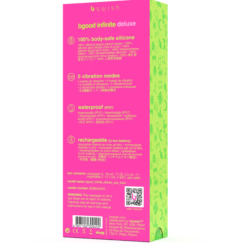 B SWISH - BGOOD INFINITE DELUXE OPPLADBAR VIBRATOR BLÅ SILIKON