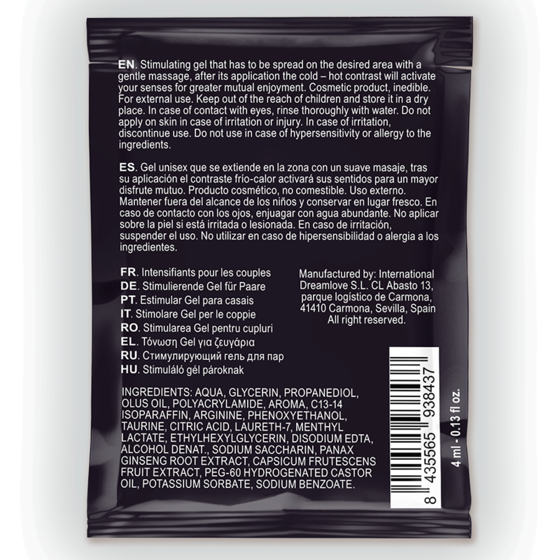 SPARTAN - MANLØSNINGSGEL MED VARM-KALD EFFEKT 100 % VEGANSK 4 ML