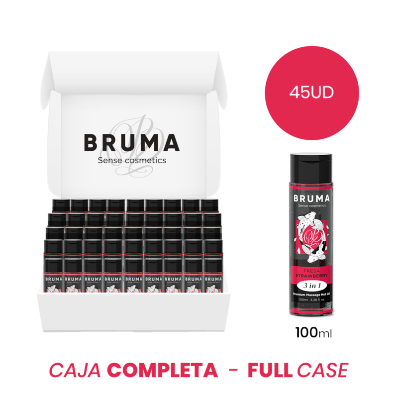 MOQ 45 - BRUMA PREMIUM MASSASJE VARM OLJE JORDBÆR 3 I 1 - 100 ML