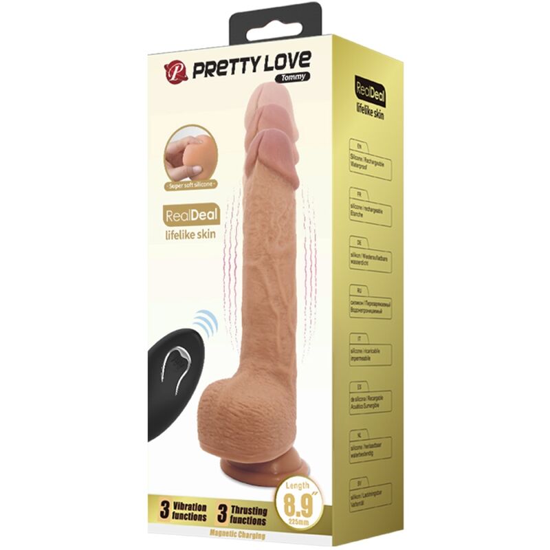 PRETTY LOVE - TOMMY REALISTISK DILDOVIBRATOR 22,5 CM