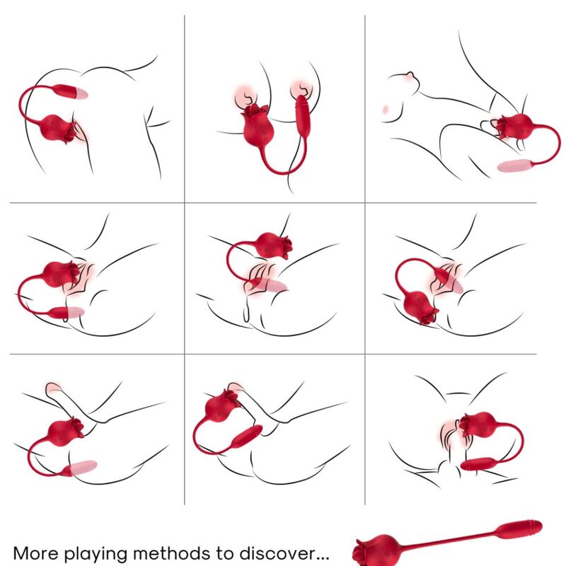 ARMONY - ROSELIP SLIKKER VIBRERENDE KLITOR & VIBRATOR RØD