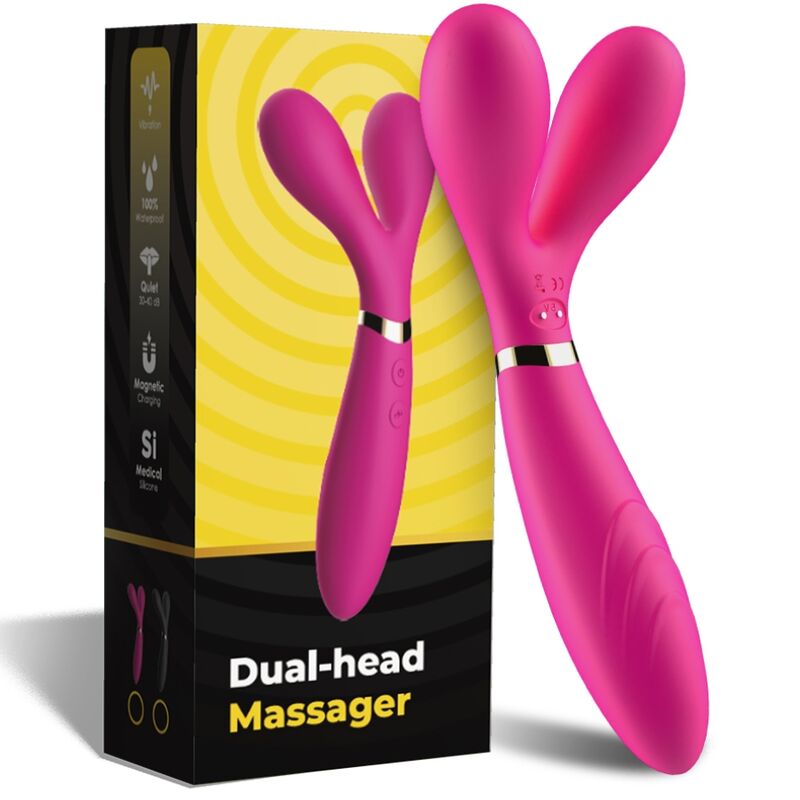 ARMONY - Y-WAND MASSASJER & VIBRATOR DOBBELTHODE FUCHSIA