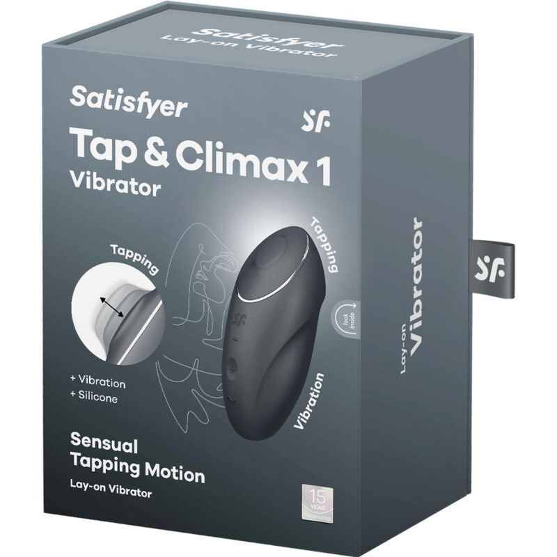 SATISFYER - TAP & CLIMAX 1 LAY-ON VIBRATOR SVART