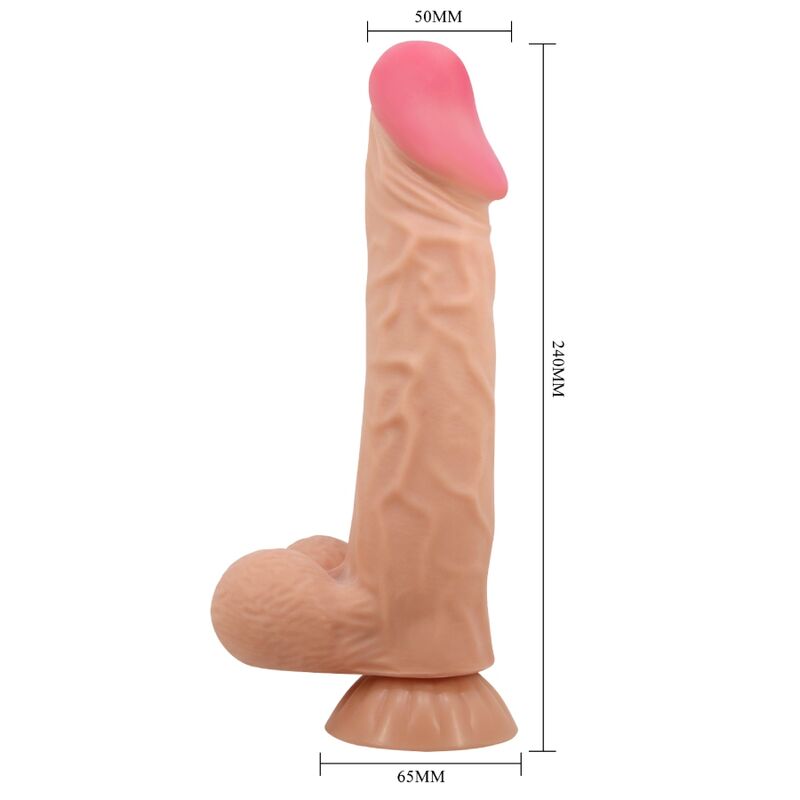 PRETTY LOVE - GLIDEHUD-SERIE REALISTISK DILDO MED GLIDEHUD-SUGEKOPP FJERNKONTROLL FLESH 24 CM