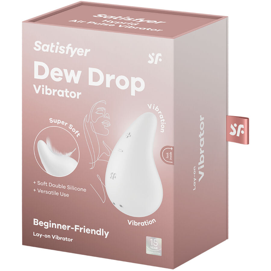 SATISFYER - DUGGDRÅPEVIBRATOR FOR PÅLEGGING HVIT