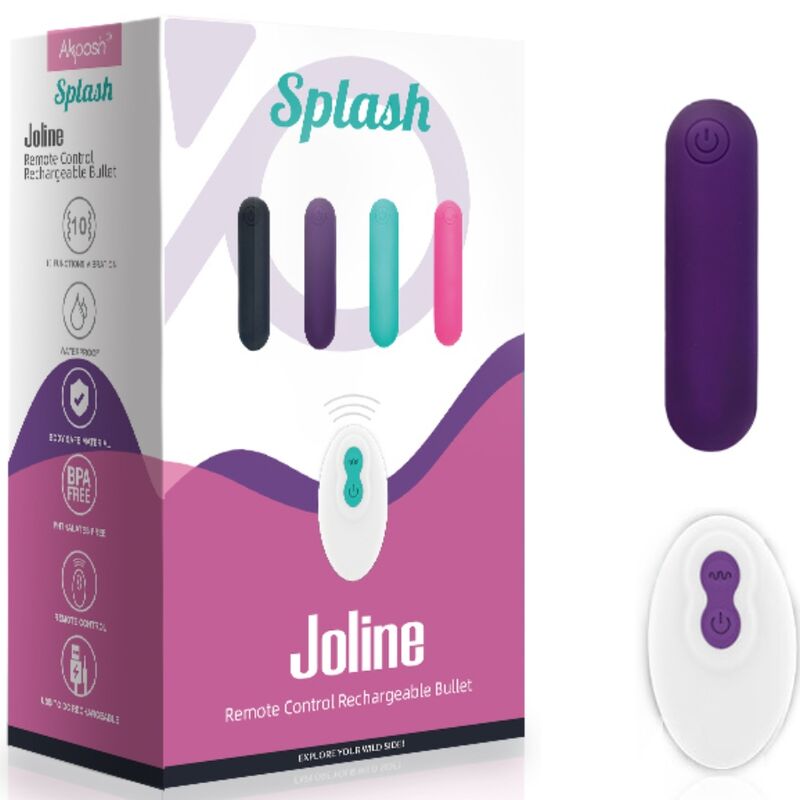 ARMONY - SPLASH JOLINE VIBRATOR BULLET SILICONE REMOTE CONTROL 10 VIBRATIONS 6.5 X 1.5 CM PURPLE