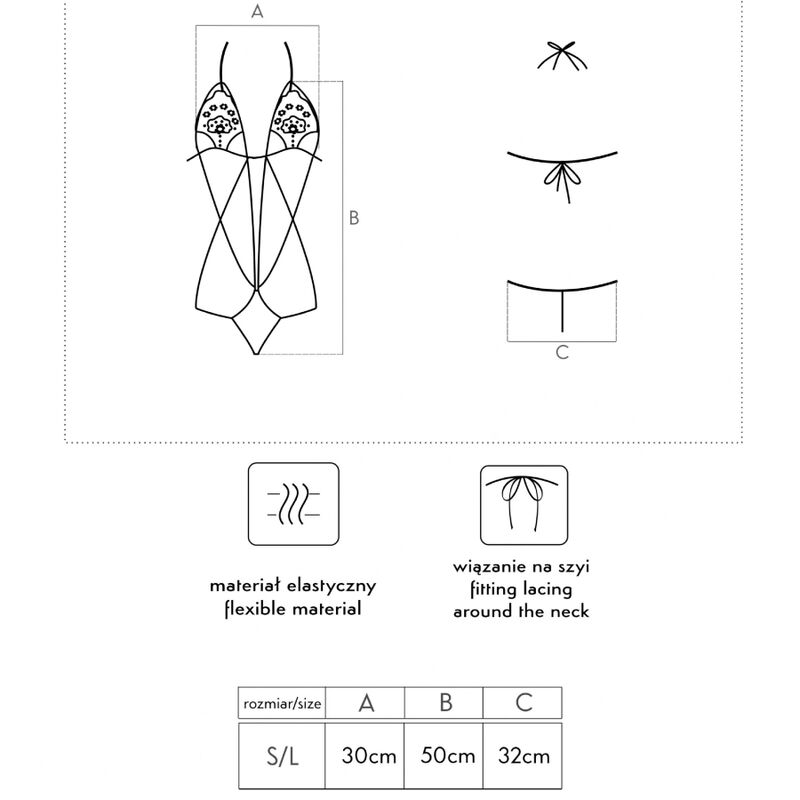 LIVCO KORSETTIMOTE - LUISINA LC 20217 SVART KROPP EN STØRRELSE