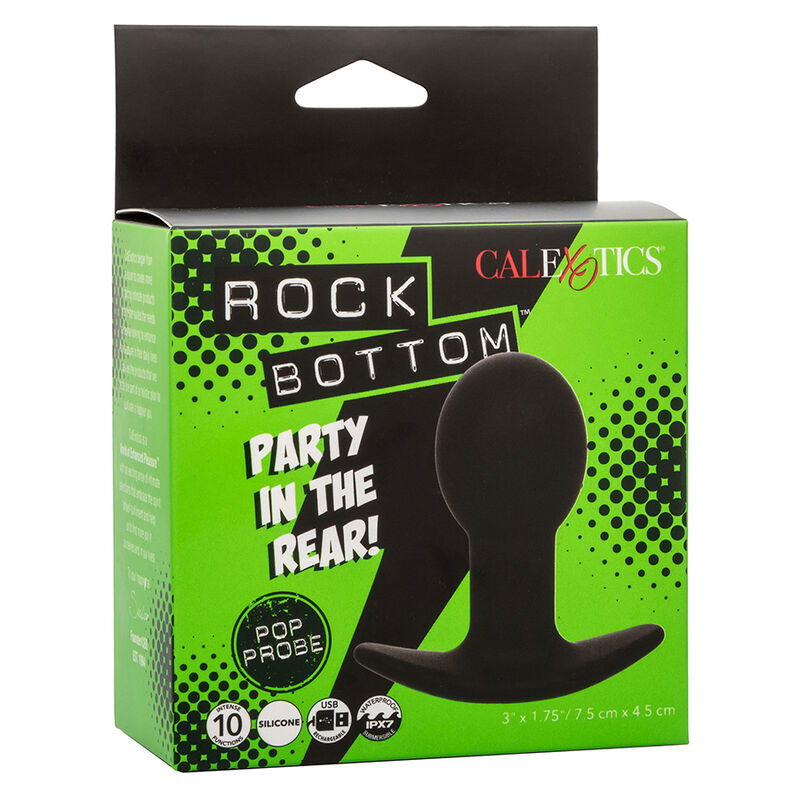 CALEXOTICS - ROCK BOTTOM ANALPLUGG 10 VIBRASJONER SILIKON SVART