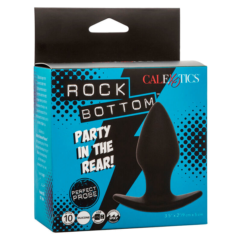 CALEXOTICS - ROCK BOTTOM PERFEKT ANALPLUGG 10 VIBRASJONER SILIKON SVART