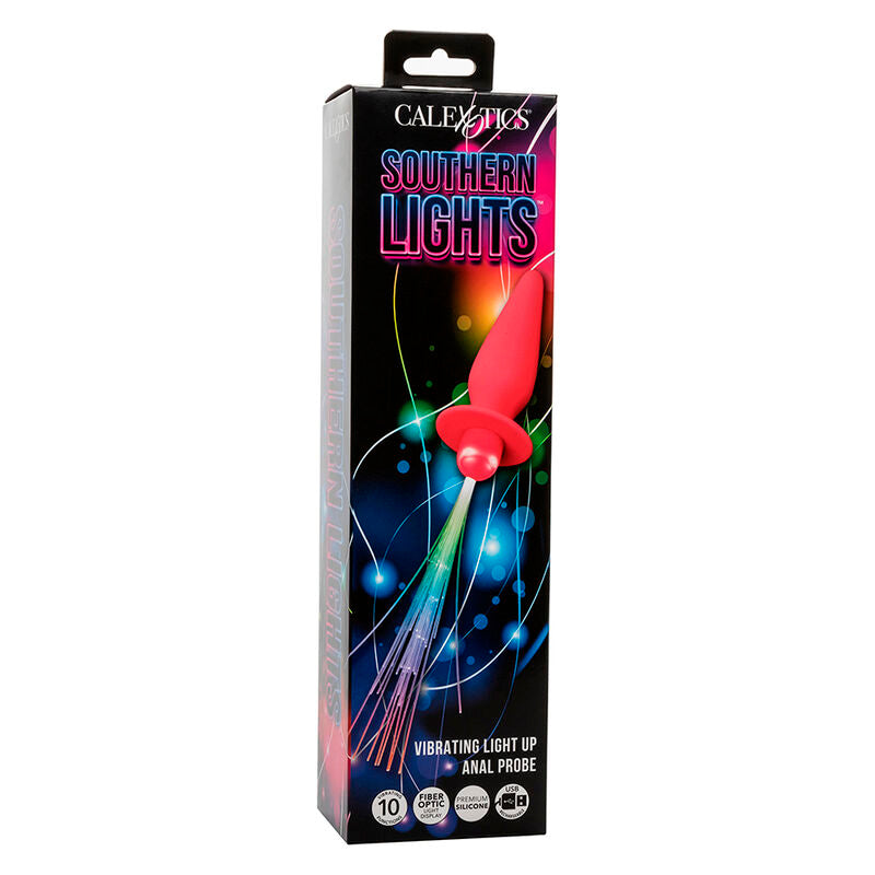 CALEXOTICS - SOUTHERN LIGHT LIGHT UP ANALPLUGG 10 VIBRASJONER SILIKON ROSA