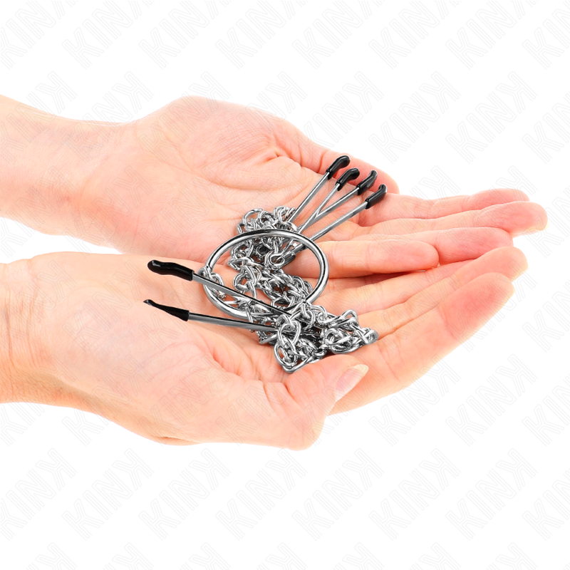 KINK - TRIPPEL BRØDVORTE- OG KLITORKLEMMER MED KJEDE MODELL 1