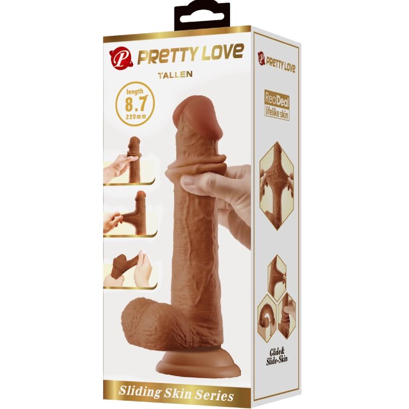 PRETTY LOVE - TALLEN REALISTISK DILDO 22 CM BRUN