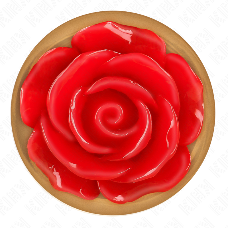 KINK - ROSA GULL ANALPLUGG MED RØD ROSE M