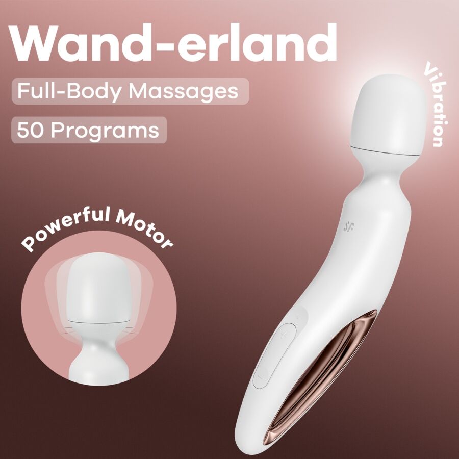 SATISFYER - WAND ERLAND VIBRERENDE MASSASJER HVIT