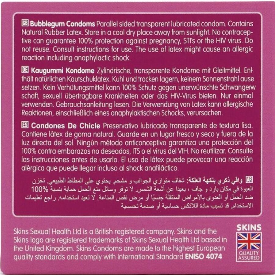 SKINS - BUBBLEGUM PREMIUM KONDOMPAKKE 4