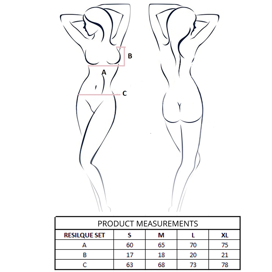 PASSION - RESILQUE BH + THONG-SETT SVART S/M