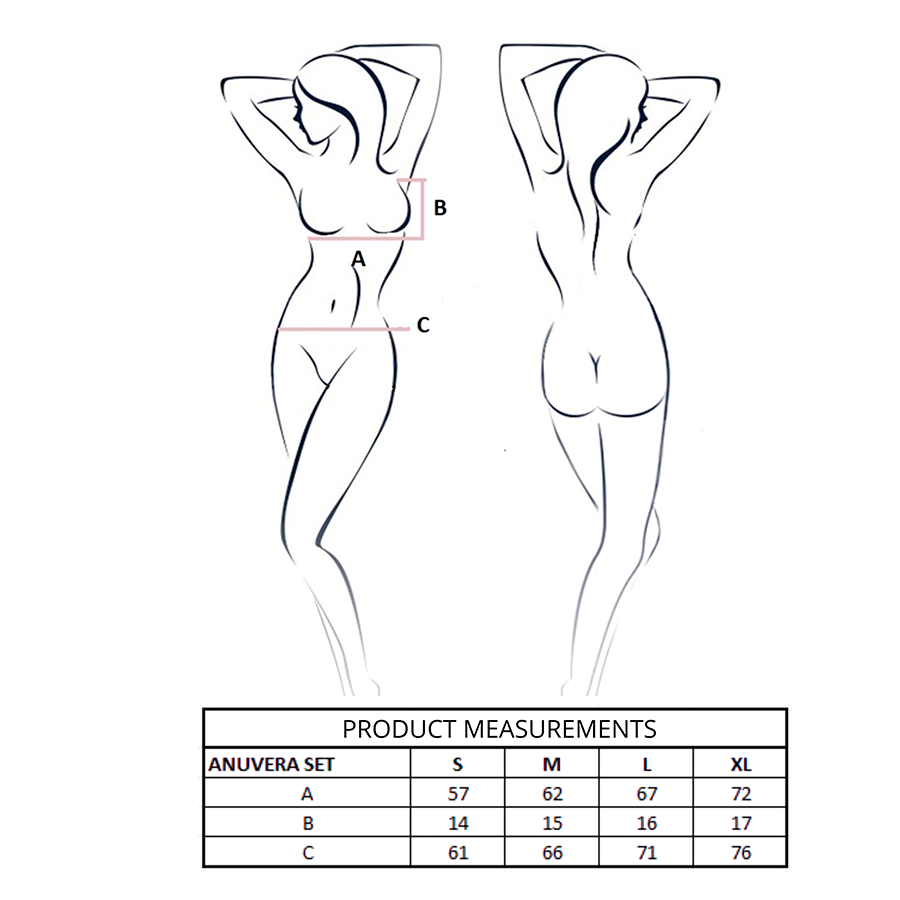 PASSION - ANUVERA BRA + THONG SET BLACK L/XL