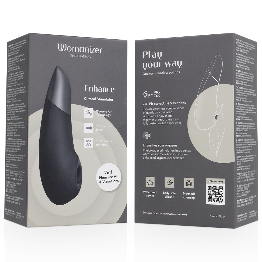 WOMANIZER - ENHANCE CLITORIAL STIMULATOR BLACK