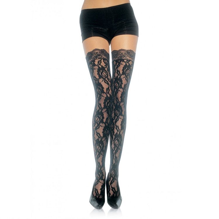 LEG AVENUE - BLOMSTERMED BLONDE STRØMPE