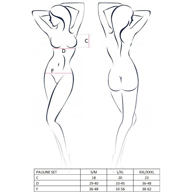 PASSION - KVINNE PAULINE SETT 3 DELER STØRRELSE S/M