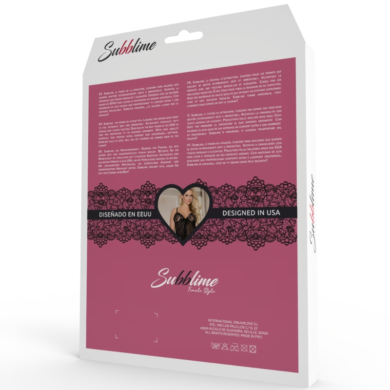 SUBBLIME - BABYDUKK MED SLØYFE OG BLOMSTERBLØRINGER RØD S/M