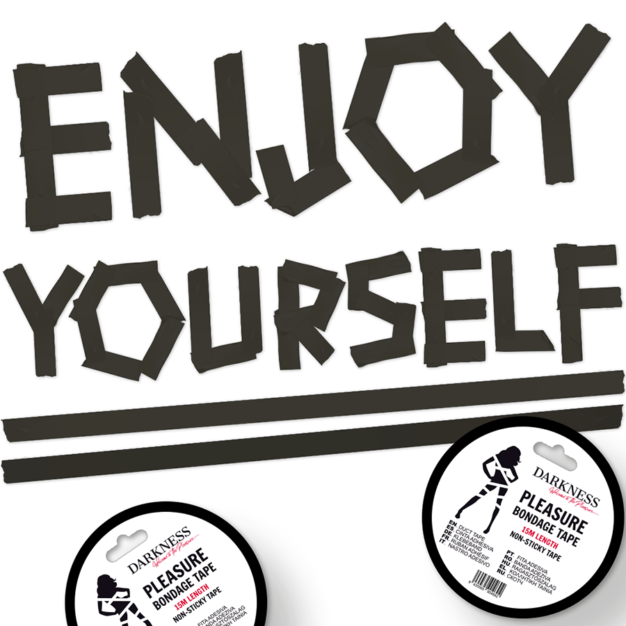 MØRKET - IKKE-KLISTRERENDE SVART BONDAGETEIP 15M