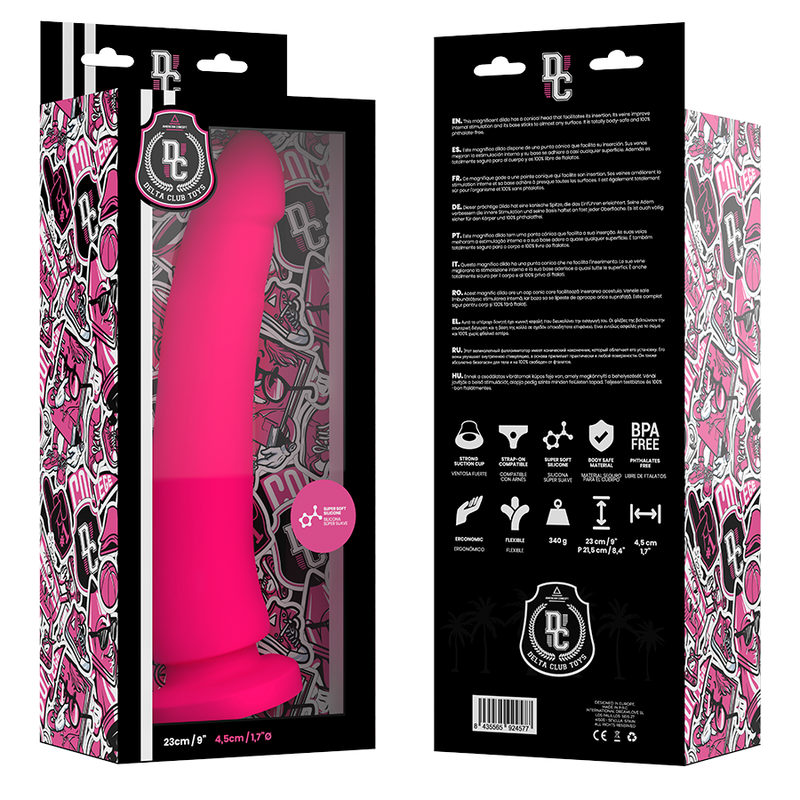 DELTA CLUB - LEKETØY ROSA DILDO MEDISINSK SILIKON 23 CM -O- 4,5 CM