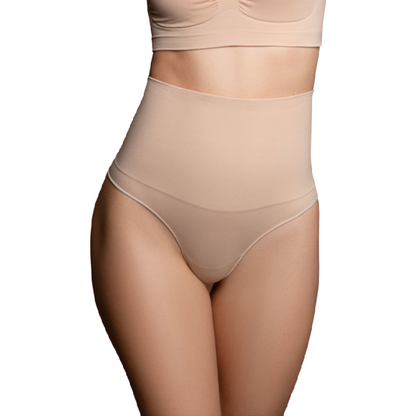 BYE-BRA - THONG-STIL SØMLØS BELTE BEIGE STØRRELSE L
