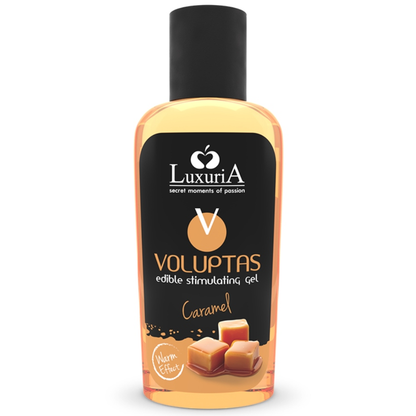INTIMATELINE LUXURIA - VOLUPTAS SPISELIG MASSASJEGEL MED VARMENDE EFFEKT - KARAMELL 100 ML