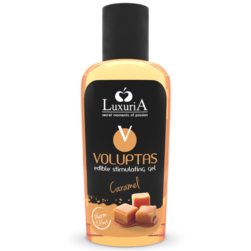 INTIMATELINE LUXURIA - VOLUPTAS SPISELIG MASSASJEGEL MED VARMENDE EFFEKT - KARAMELL 100 ML