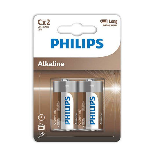 PHILIPS - ALKALISKE BATTERIER C LR14 BLISTER*2