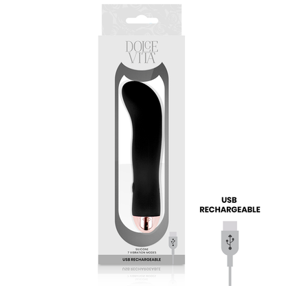 DOLCE VITA - OPPLADBAR VIBRATOR TO SVART 7 HASTIGHETER