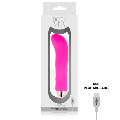 DOLCE VITA - OPPLADBAR VIBRATOR MED TO ROSA 7 HASTIGHETER