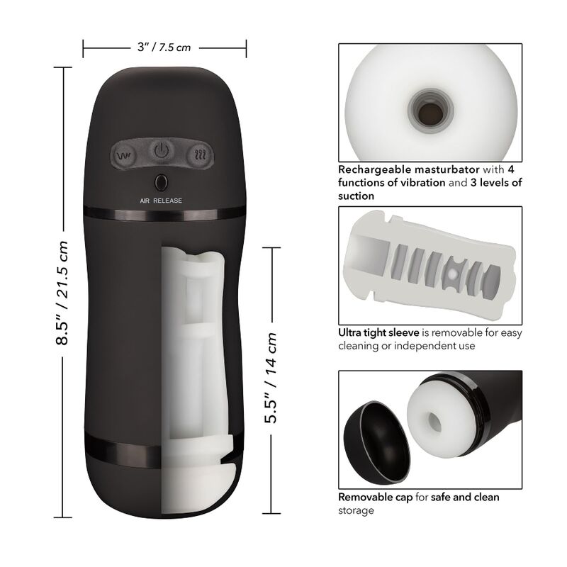 CALEXOTICS - OPTIMUM POWER VIBRATING SUCTION MASTURBATOR