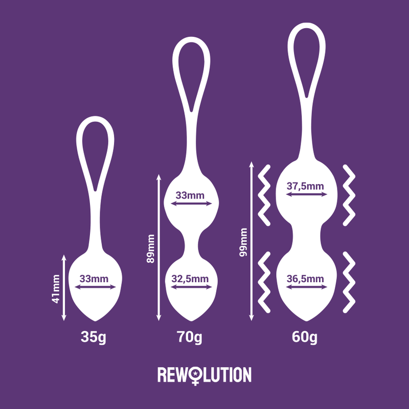 REWOLUTION - REWOBEADS VIBRERINGSBALLER FJERNKONTROLL MED WATCHME-TEKNOLOGI