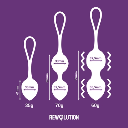 REWOLUTION - REWOBEADS VIBRERINGSBALLER FJERNKONTROLL MED WATCHME-TEKNOLOGI