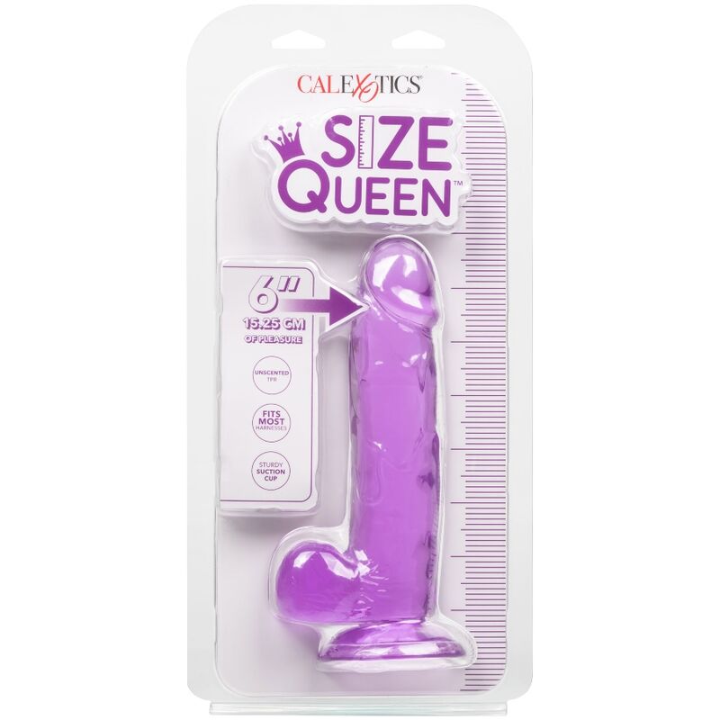 CALEXOTICS - STØRRELSE QUEEN DILDO LILLA 15,3 CM