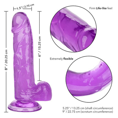 CALEXOTICS - STØRRELSE QUEEN DILDO LILLA 15,3 CM