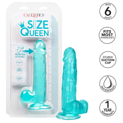 CALEXOTICS - STØRRELSE QUEEN DILDO BLÅ 15,3 CM